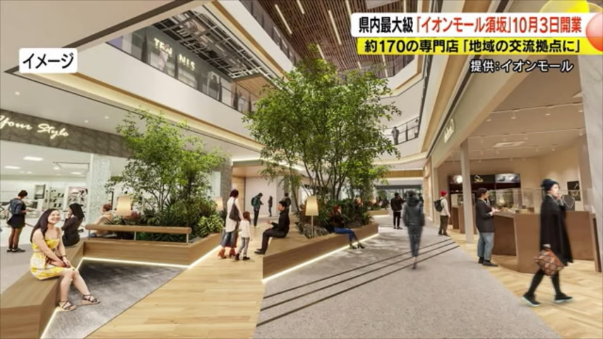 県内最大級 イオンモール須坂10/3開業。約170の専門店・地域の交流拠点に